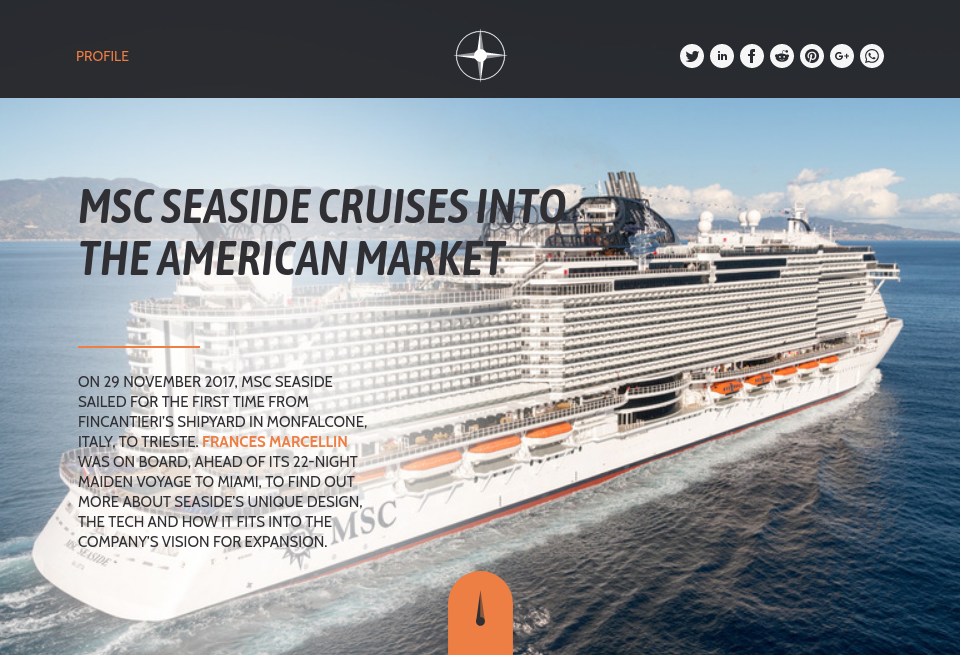 MSC Seaside cruises into the American market - Future Cruise | Issue 3 |  March 2018